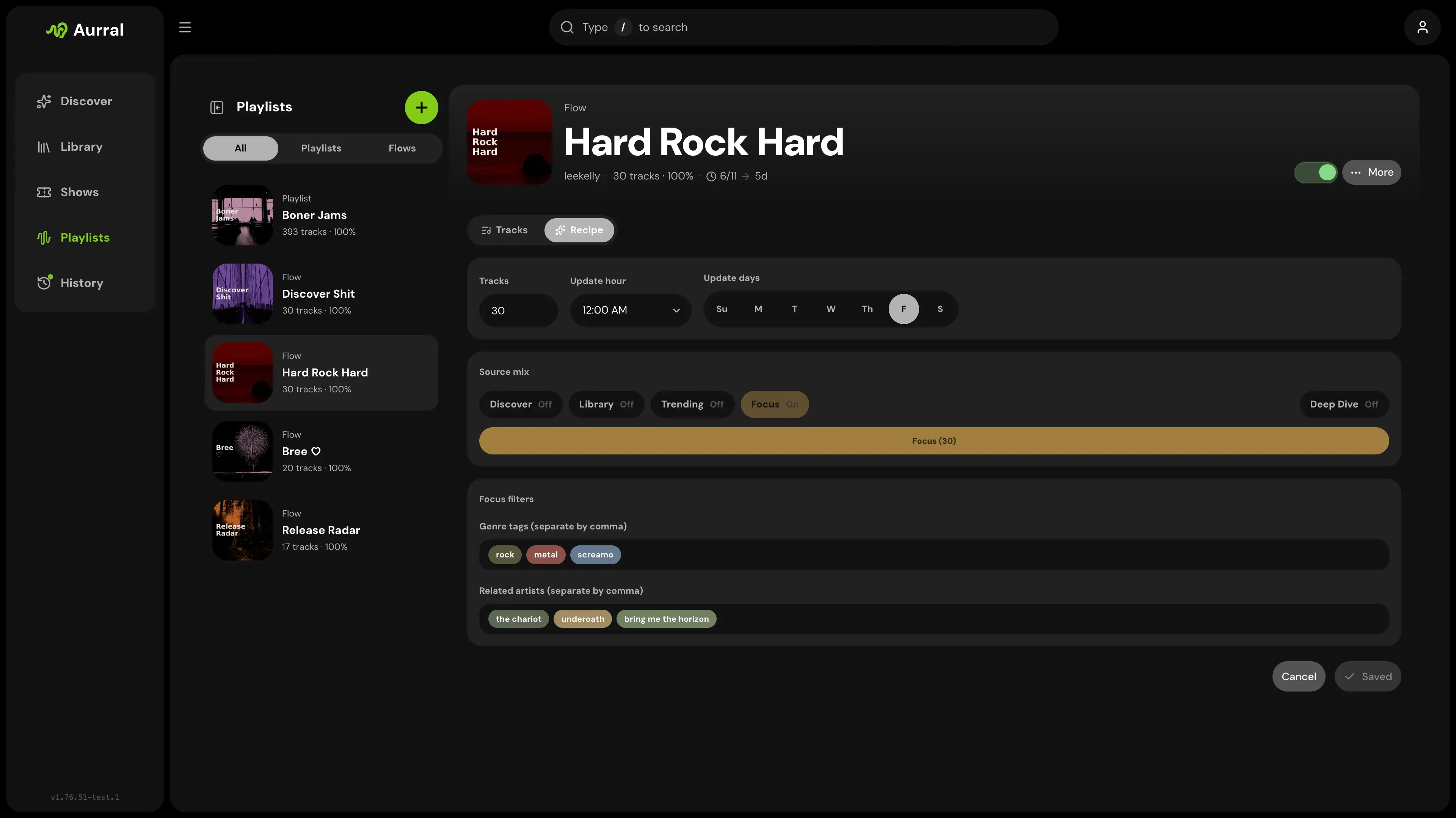 Aurral flow editor