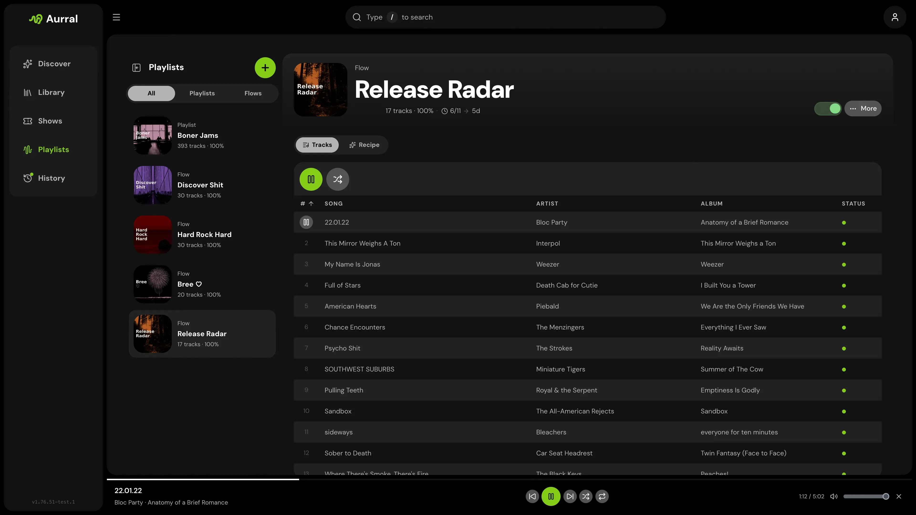 Aurral in-app playback